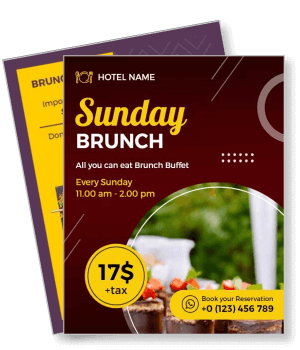 sunday brunch buffet poster all you can eat reservation details template