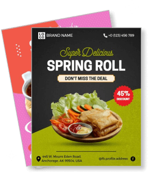 super delicious spring roll promotion food advertisement flyer with discount template