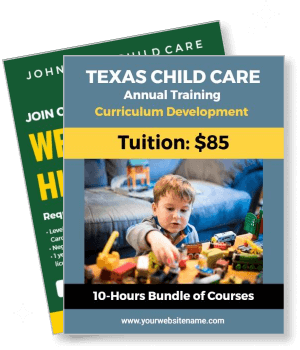 texas child care annual training curriculum development course promo template