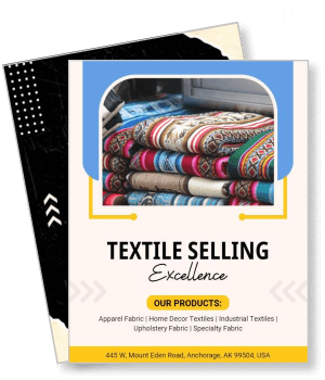 textile selling excellence advertisement colorful fabric display template