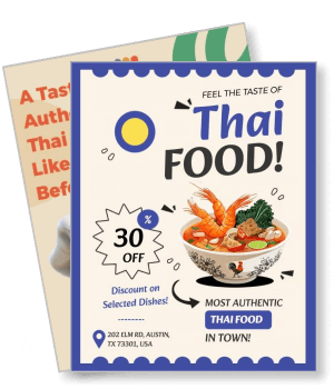 thai food promotion poster 30 off on selected dishes authentic thai cuisine template