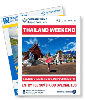 thailand weekend event promotion flyer travel agency template