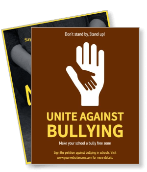 unite against bullying poster anti bullying campaign template