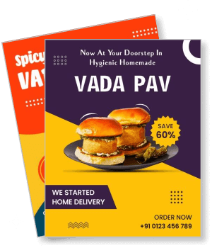 vada pav home delivery promotion homemade fast food banner template