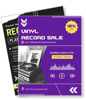 vinyl record sale promotional flyer vintage music event advertisement template