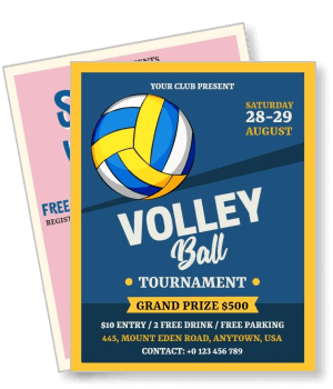 volleyball tournament flyer grand prize event details layout template