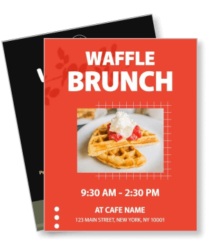 waffle brunch cafe event poster new york ny template