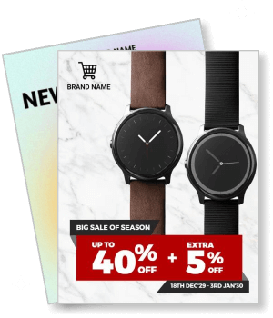 watch big sale season discount promotion luxury brand advertisement holiday offer template