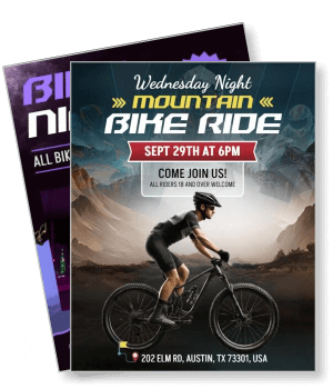 wednesday night mountain bike ride event flyer september 29th promo template