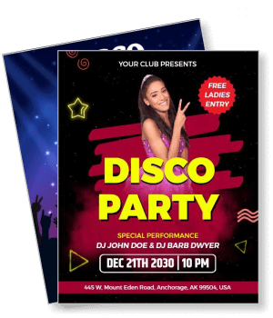 your club disco party flyer special performance event poster template