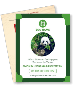 zoo panda poster property listing event promotion template