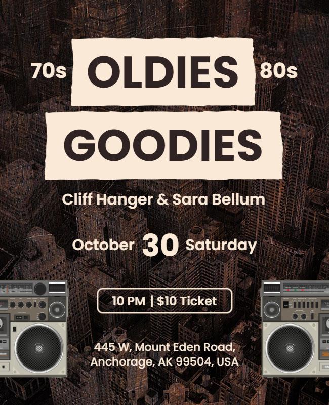 70s and 80s Oldies Music Night Flyer Template