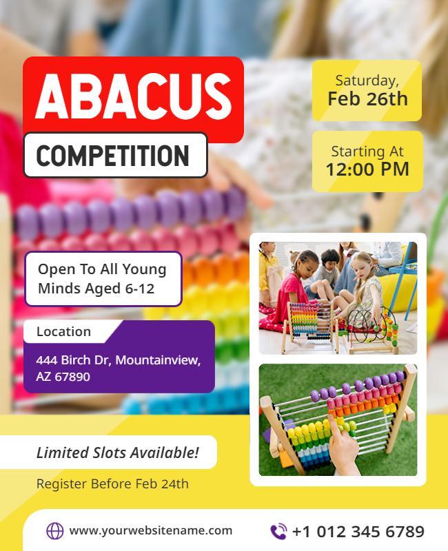 Abacus Competition for Kids Flyer Template