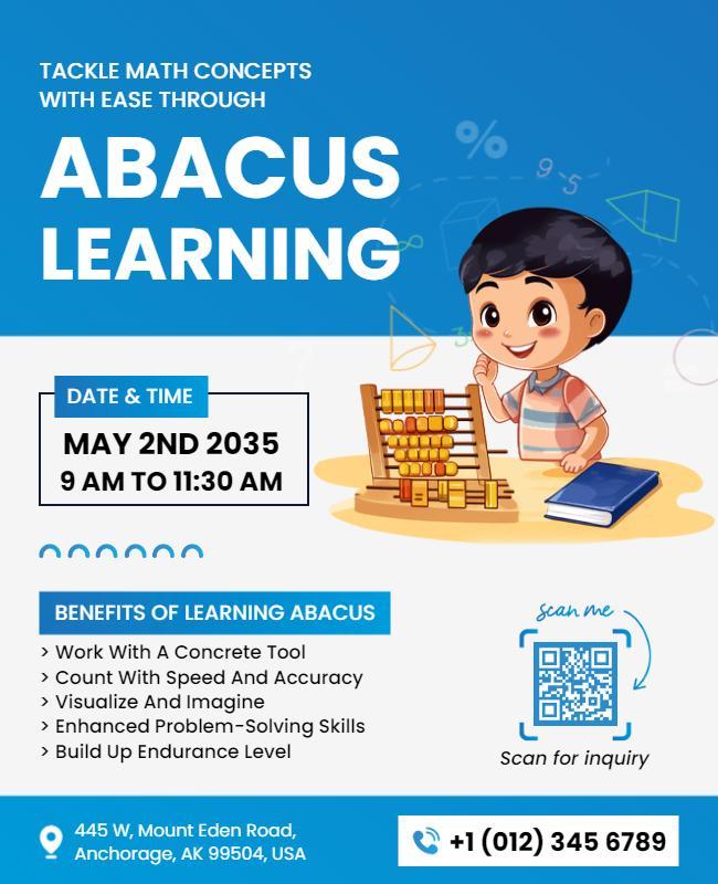 Abacus Learning Workshop Flyer Template