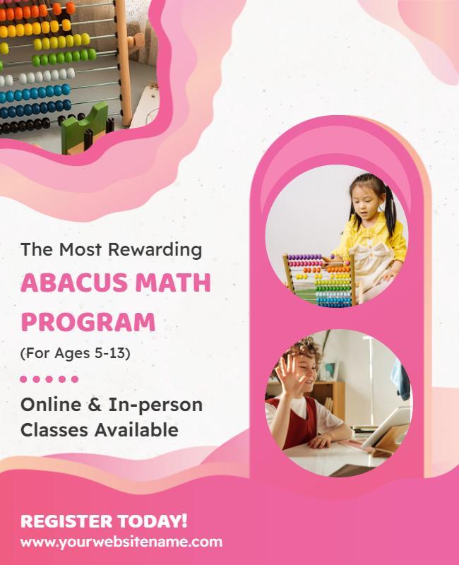 Abacus Math Program Classes Flyer Template