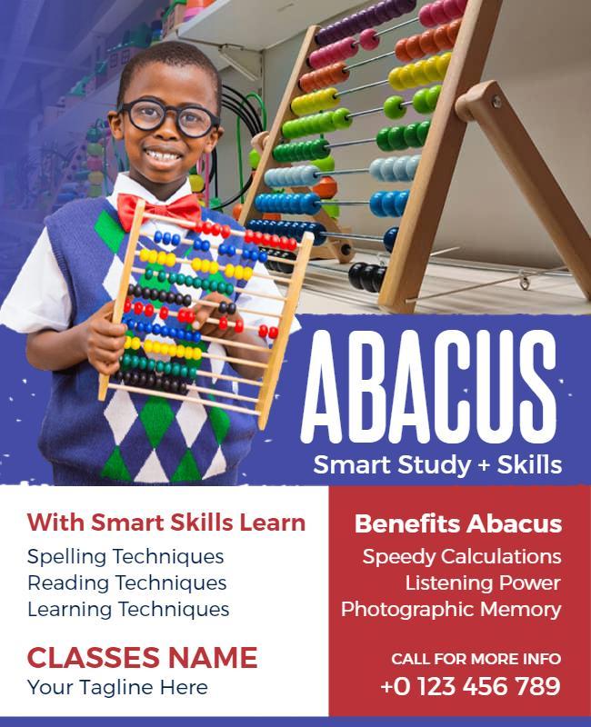 Abacus Smart Study Education Poster Template