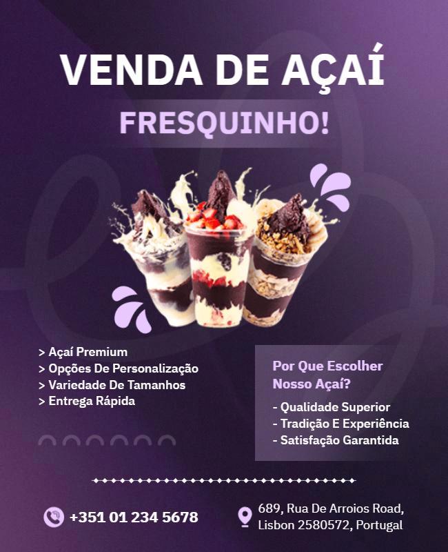 Acai Dessert Promotional Flyer Template