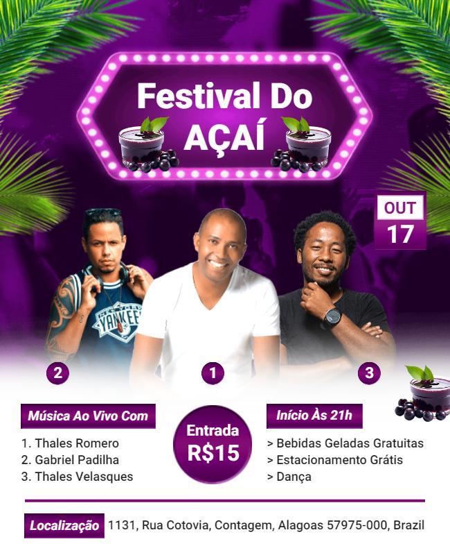 Acai Festival Live Music Event Flyer Template