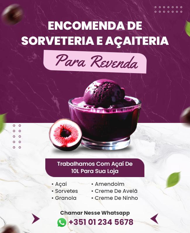 Acai Ice Cream Wholesale Offer Flyer Template