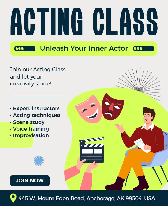 Acting Class Workshop Flyer Template