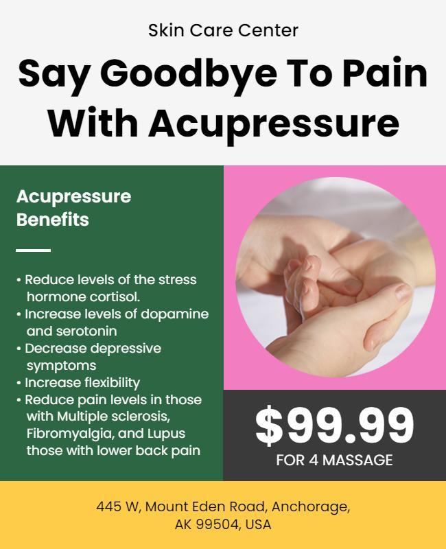 Acupressure Pain Relief Therapy Flyer Template