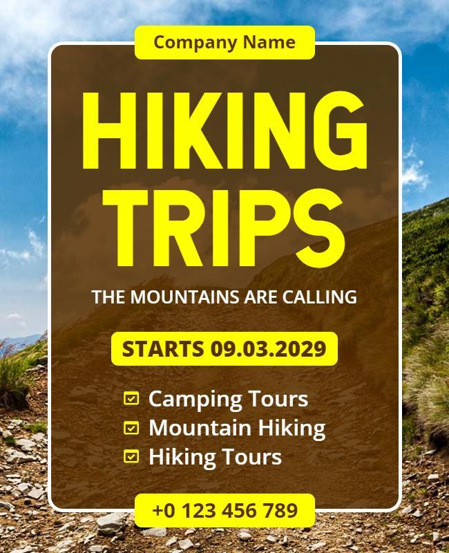 Adventure Hiking and Camping Tours Flyer Template