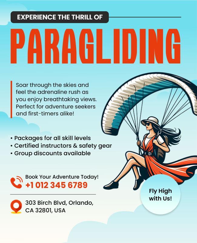 Adventure Paragliding Experience Flyers Template