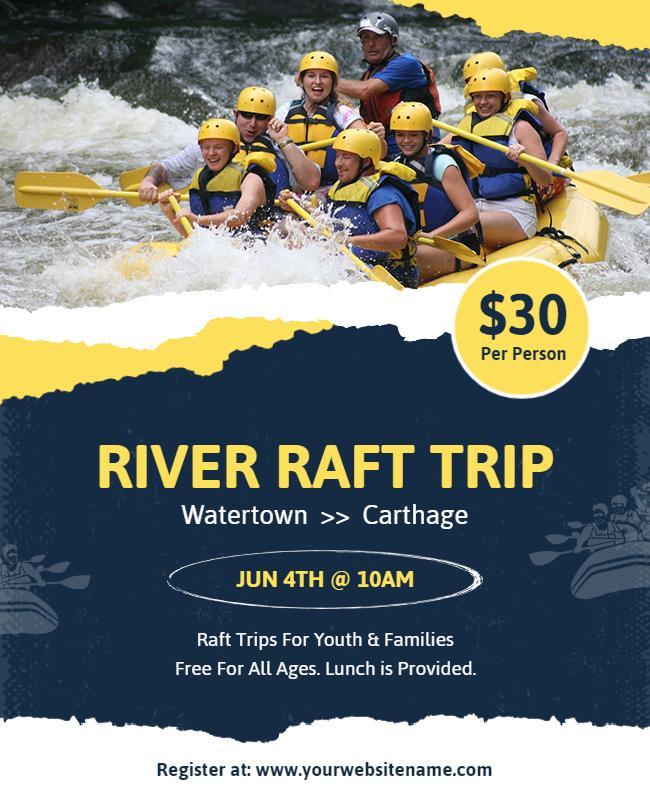 Adventure River Rafting Trip Promotion Flyer Template