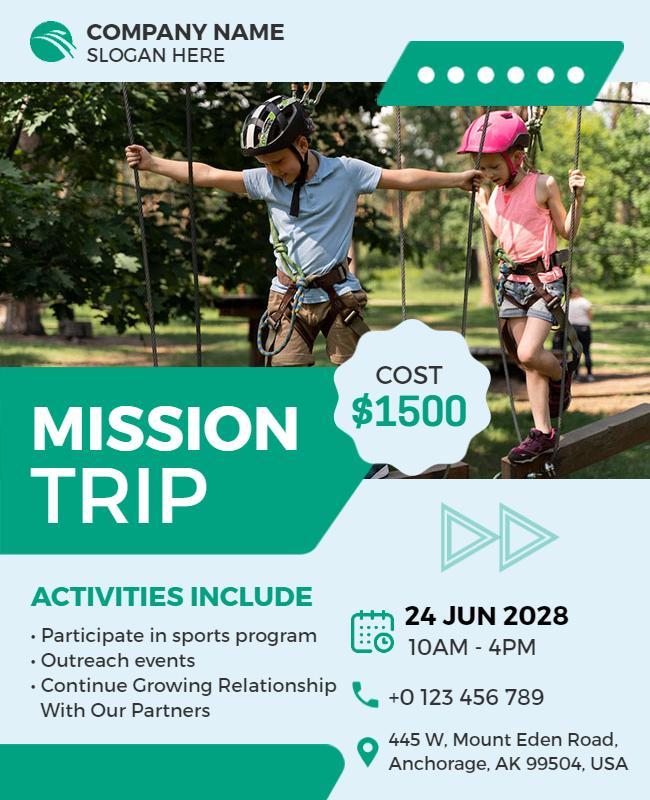 Adventure Sports Mission Trip Flyer Template