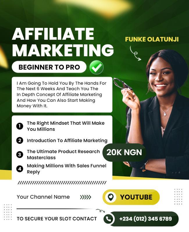 Affiliate Marketing Beginner to Pro Flyer Template