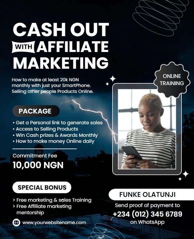 Affiliate Marketing Online Training Flyer Template