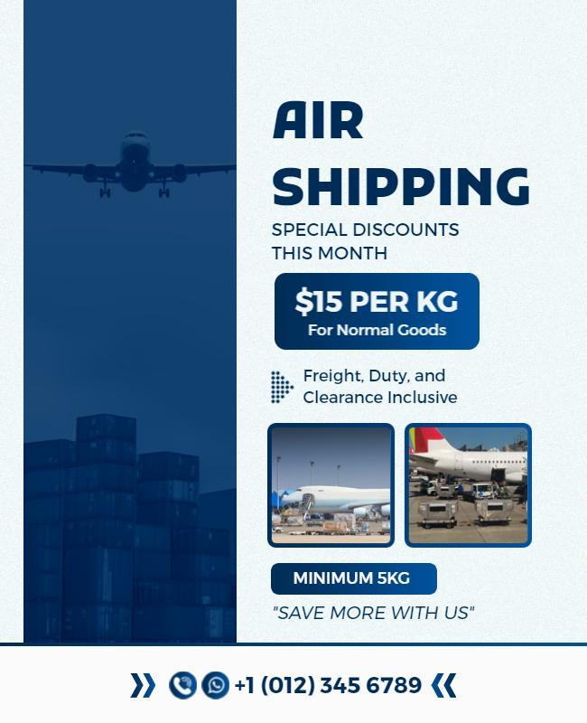 Affordable Air Shipping Services Promotion Flyer Template