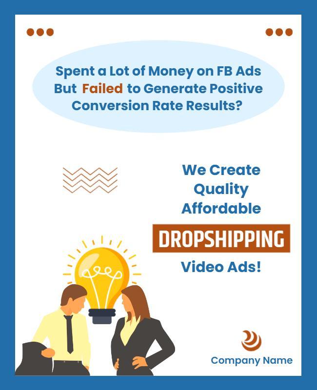 Affordable Dropshipping Video Ads Service Flyer Template