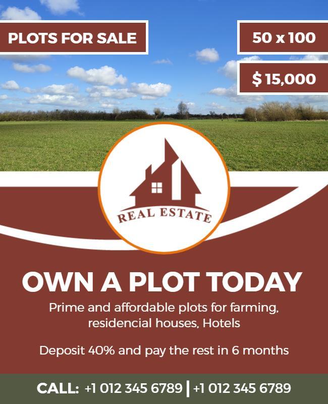 Affordable Real Estate Plots for Sale Flyer Template