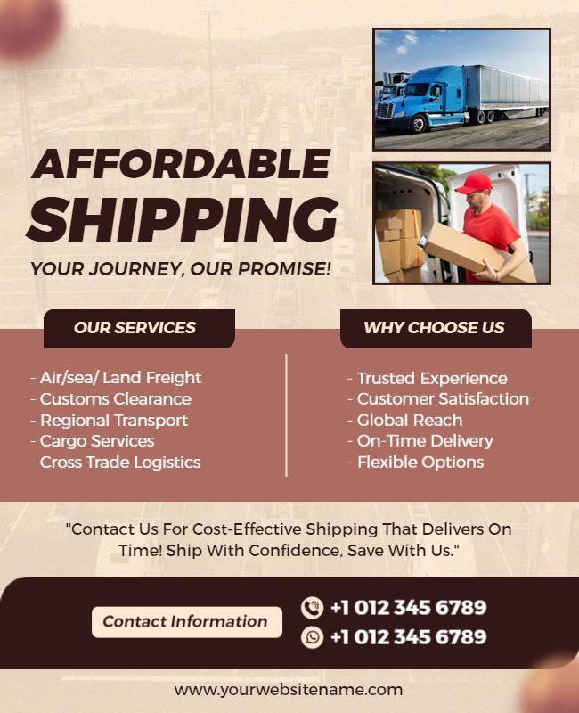 Affordable Shipping Services Promotional Flyer Template