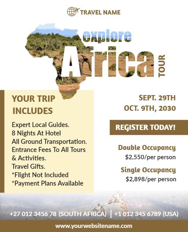 African Adventure Tour Promotion Flyer Template