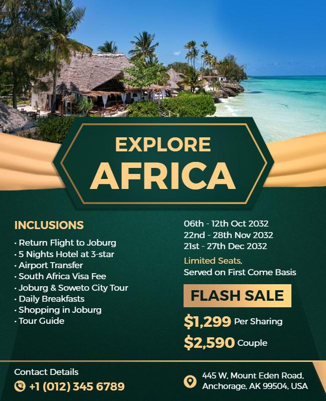 African Adventure Travel Flyer Template