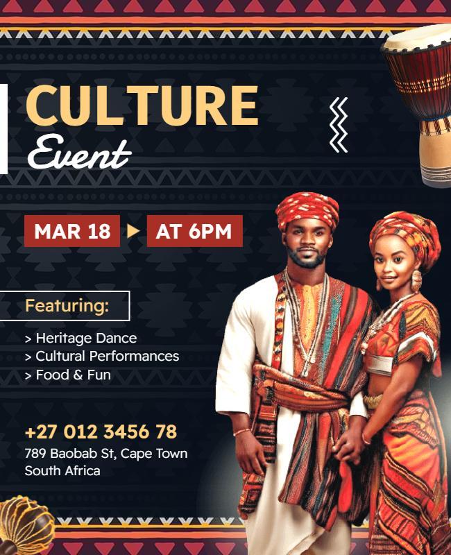 African Cultural Heritage Event Flyer Template