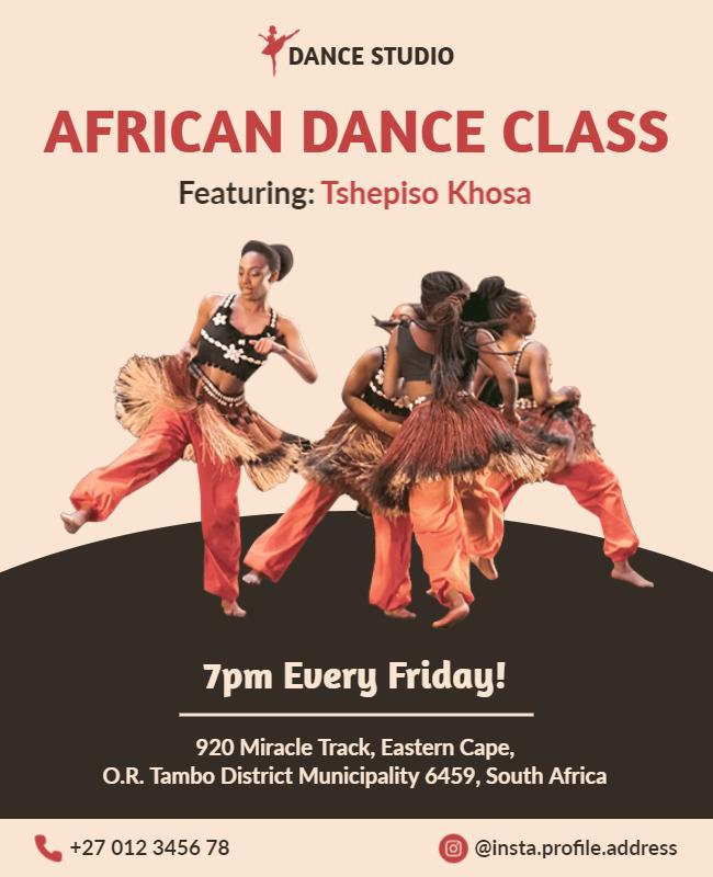 African Dance Class Event Flyer Template