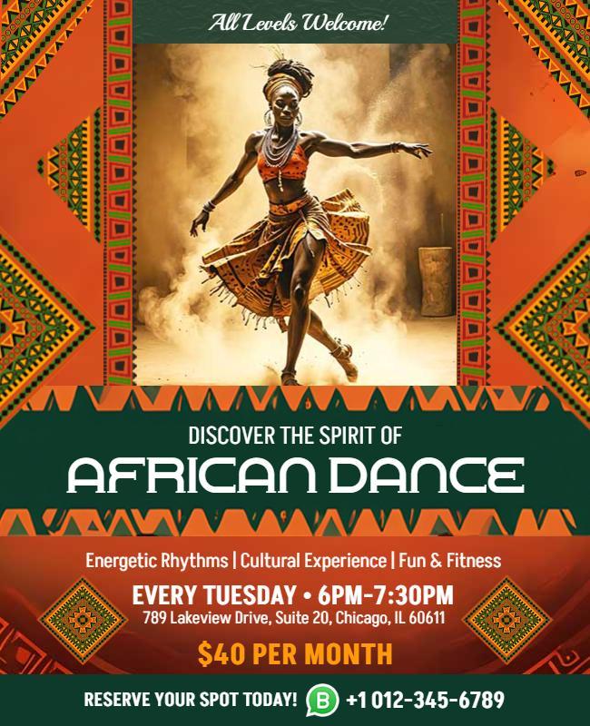 African Dance Cultural Experience Flyer Template