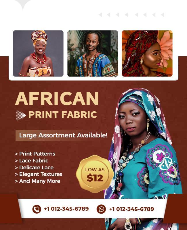 African Fabric Sale Promotional Flyer Template