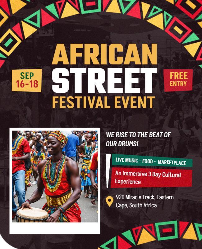 African Street Festival Event Flyer Template