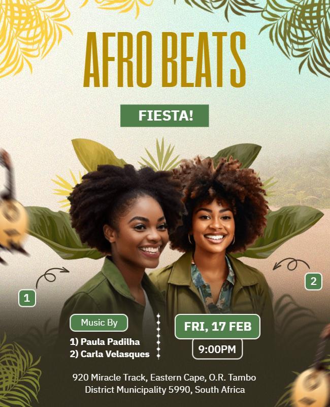 Afro Beats Music Fiesta Flyer Template