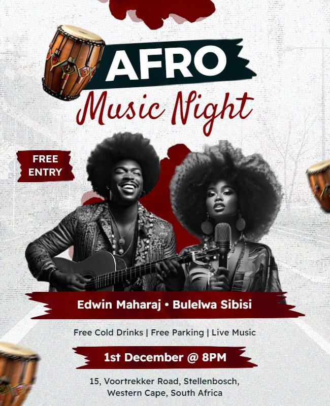 Afro Music Night Event Flyer Template