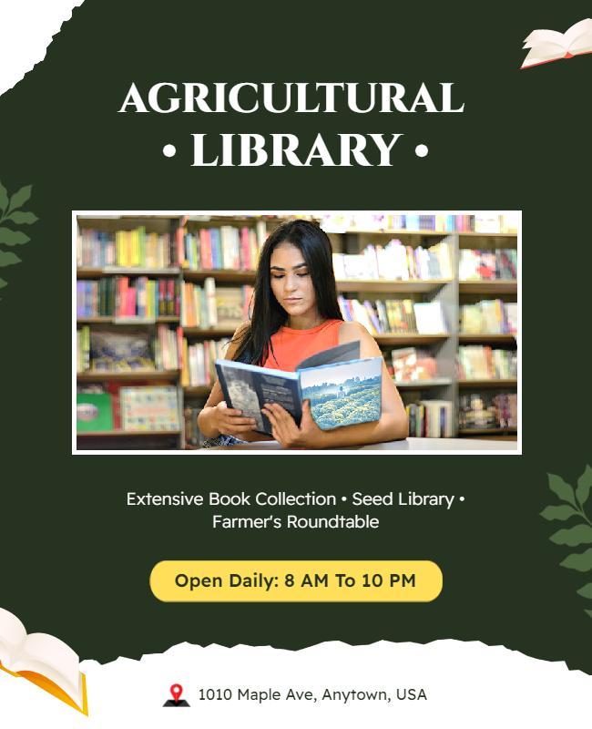 Agricultural Library Event Invitation Flyer Template