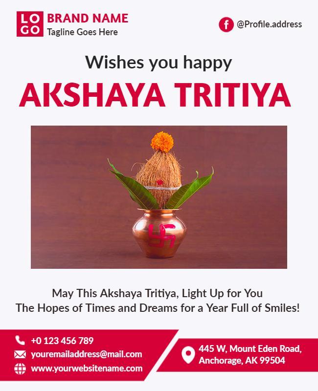 Akshaya Tritiya Celebration Invitation Flyer Template