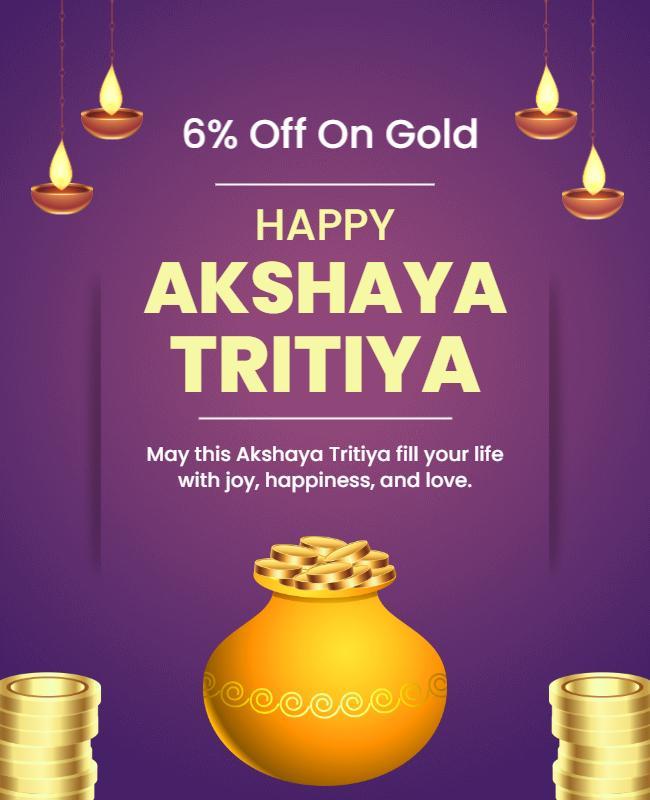 Akshaya Tritiya Gold Discount Flyer Template