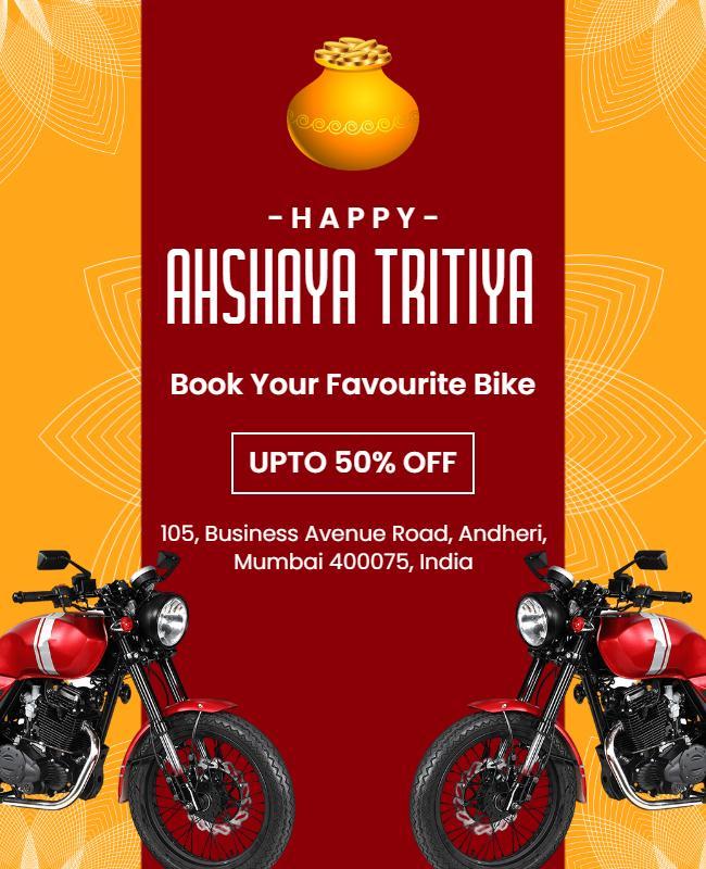 Akshaya Tritiya Motorcycle Sale Flyer Template