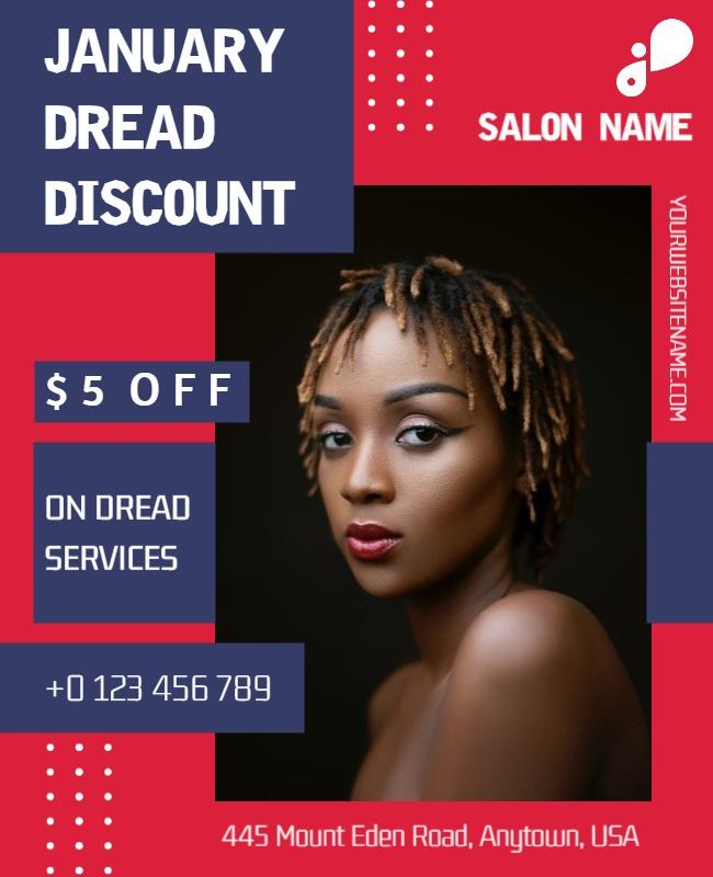 Alizarin Crimson Dreadlocks Flyer Template