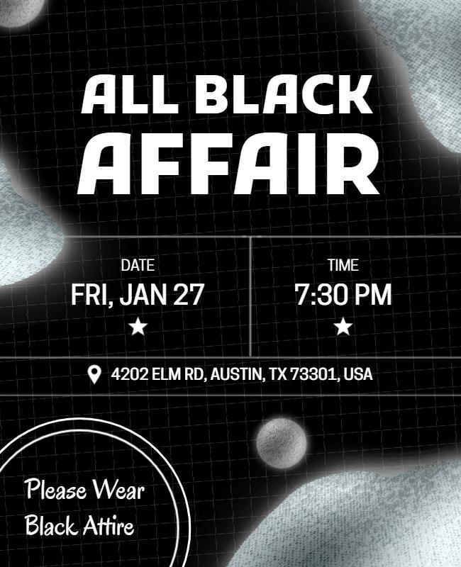 All Black Affair Party Event Flyer Template